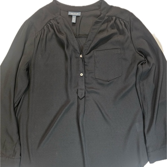 ModCloth Blouse Womens Large Black Vintage Inspired Classic Feminine Work Top - Picture 1 of 8